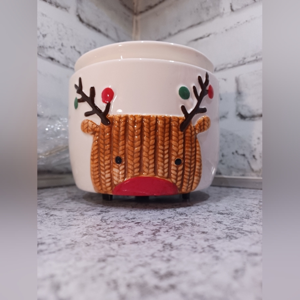 Reindeer Pink Zebra Simmer Pot Wax Warmer White Brown Christmas winter